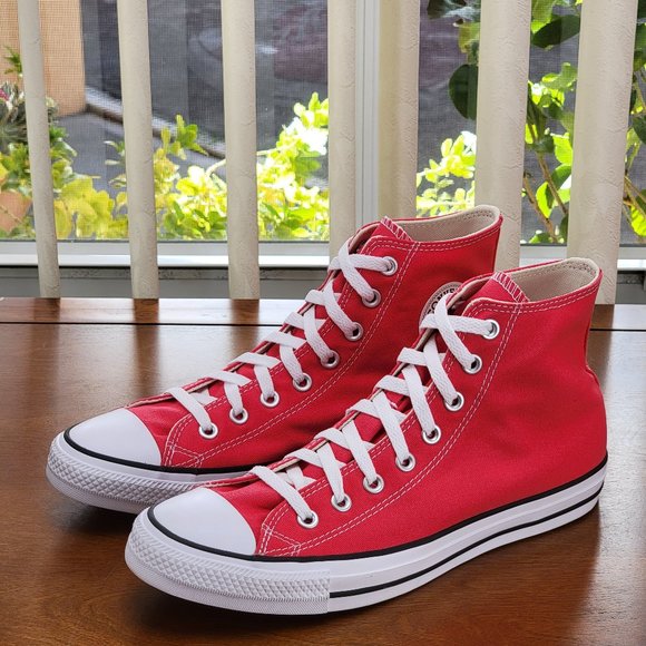 Converse Chuck Taylor All Star Seasonal Hi Canvas 168572F Carmine Pink  Size 9.5 - Picture 11 of 12